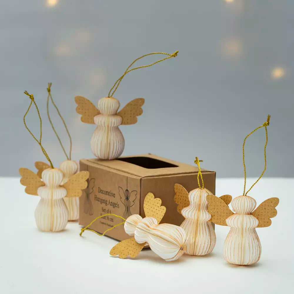 Honeycomb Mini Angels Ivory Set of 6