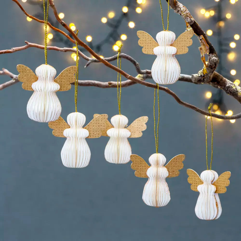 Honeycomb Mini Angels Ivory Set of 6