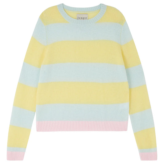 Cashmere Contrast Stripe Crew