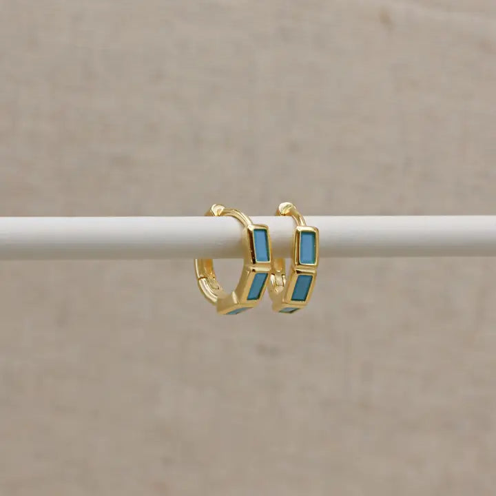 Oblong Turquoise Hoops