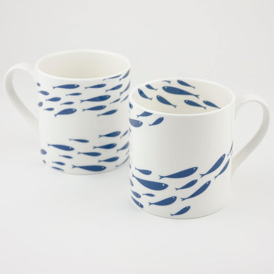 Bone China Fish Shoal Mug